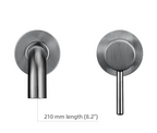 Solid Brass Brushed Stainless Bathroom Faucet (Dual-Hole Wall Mount)