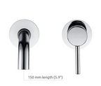 Solid Brass Brushed Stainless Bathroom Faucet (Dual-Hole Wall Mount)