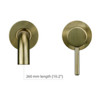 Solid Brass Brushed Stainless Bathroom Faucet (Dual-Hole Wall Mount)