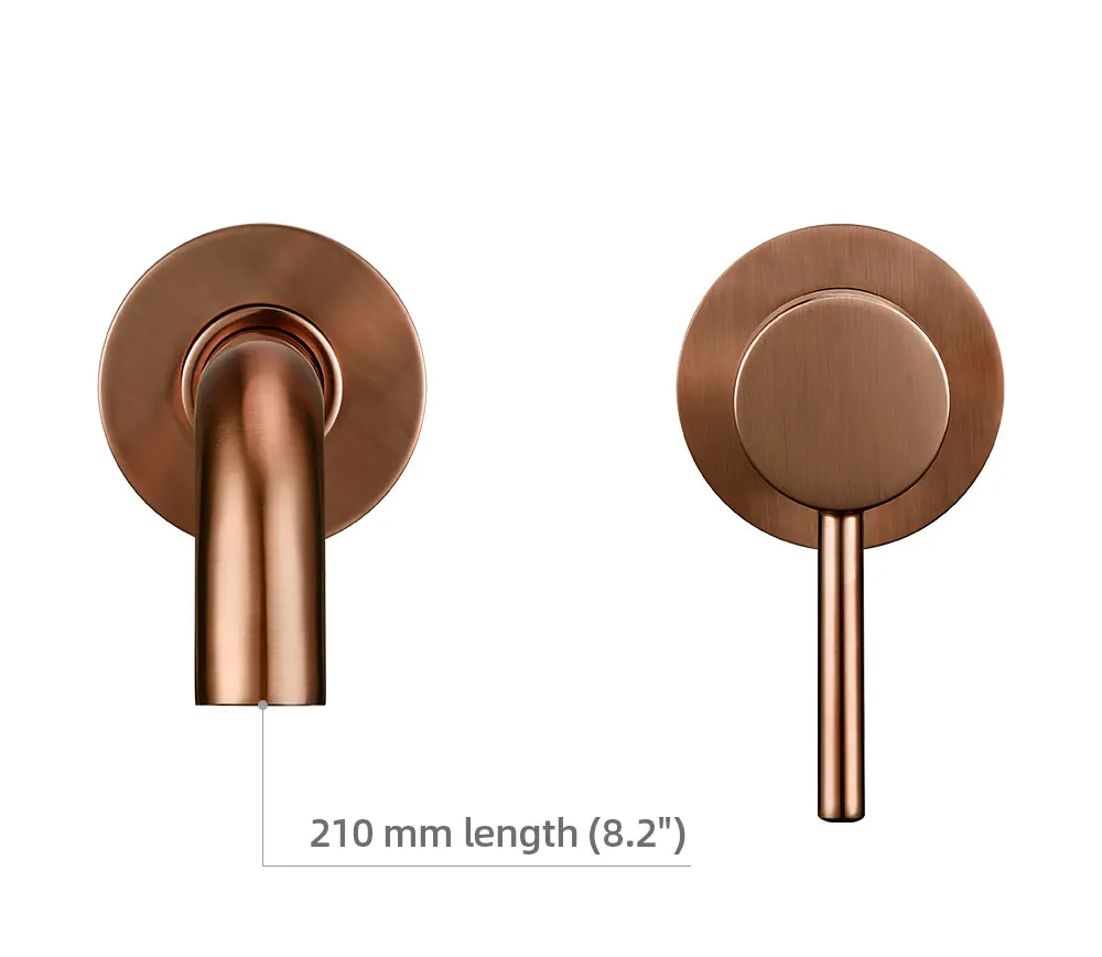 Solid Brass Brushed Stainless Bathroom Faucet (Dual-Hole Wall Mount)