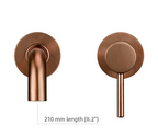 Solid Brass Brushed Stainless Bathroom Faucet (Dual-Hole Wall Mount)