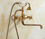 Solid Brass & Ceramic Cartridge Handheld Shower Faucet Set (Wall-Mounted)