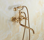 Solid Brass & Ceramic Cartridge Handheld Shower Faucet Set (Wall-Mounted)