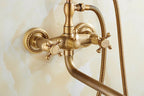 Solid Brass & Ceramic Cartridge Handheld Shower Faucet Set (Wall-Mounted)