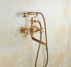 Solid Brass & Ceramic Cartridge Handheld Shower Faucet Set (Wall-Mounted)