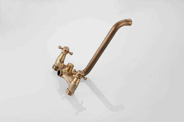 Solid Brass & Ceramic Cartridge Handheld Shower Faucet Set (Wall-Mounted)