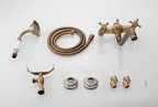 Solid Brass & Ceramic Cartridge Handheld Shower Faucet Set (Wall-Mounted)