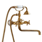 Solid Brass & Ceramic Cartridge Handheld Shower Faucet Set (Wall-Mounted)