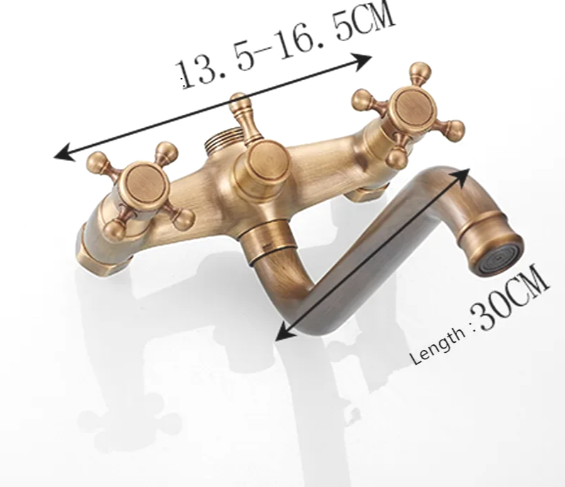 Solid Brass & Ceramic Cartridge Handheld Shower Faucet Set (Wall-Mounted)