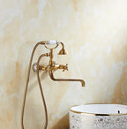 Solid Brass & Ceramic Cartridge Handheld Shower Faucet Set (Wall-Mounted)