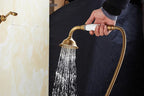 Solid Brass & Ceramic Cartridge Handheld Shower Faucet Set (Wall-Mounted)