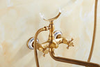 Solid Brass & Ceramic Cartridge Handheld Shower Faucet Set (Wall-Mounted)