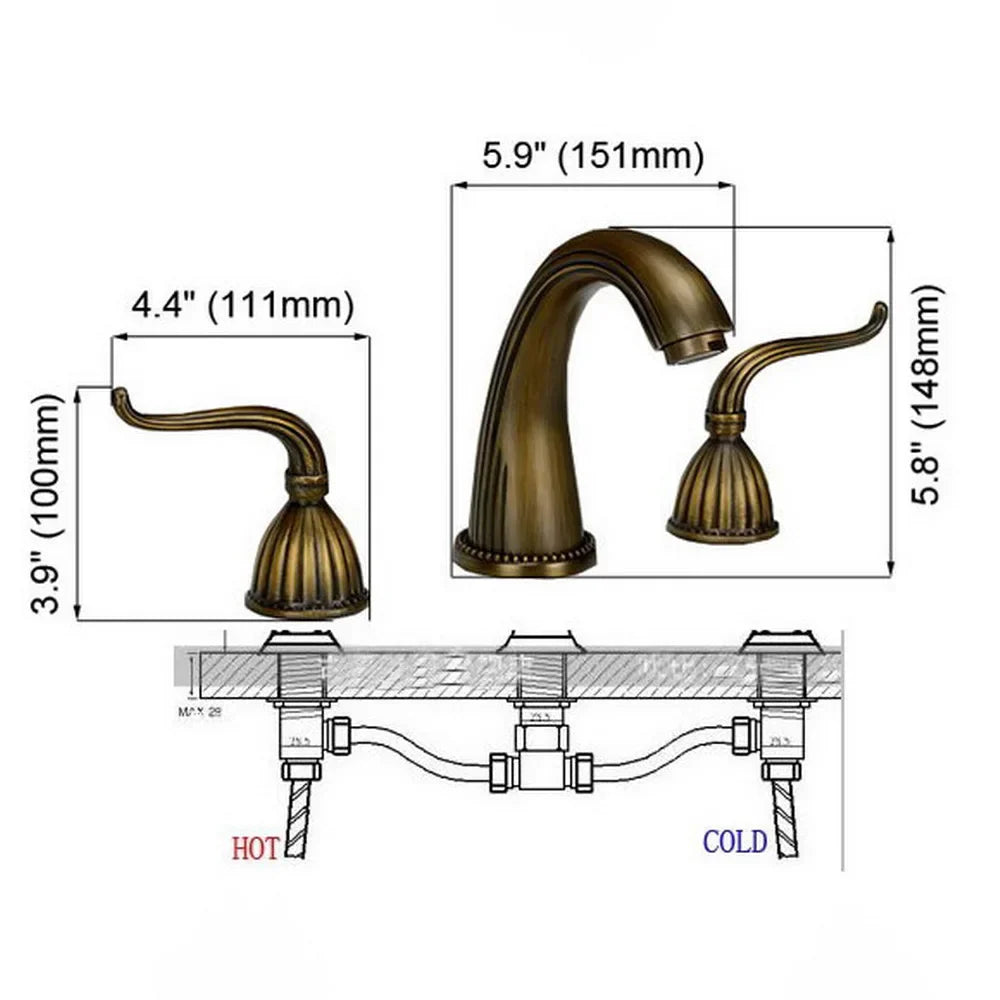 Solid Brass Ceramic Disc Bathroom Faucet (8-Inch Widespread)