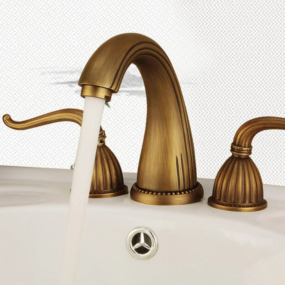 Solid Brass Ceramic Disc Bathroom Faucet (8-Inch Widespread)