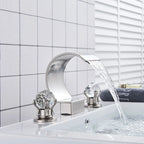 Solid Brass Ceramic-Disc Bathroom Faucet (Widespread 3-Hole)