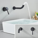 Solid Brass Ceramic-Disc Concealed Wall-Mount Bathroom Faucet