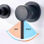 Solid Brass Ceramic-Disc Concealed Wall-Mount Bathroom Faucet