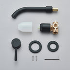 Solid Brass Ceramic-Disc Concealed Wall-Mount Bathroom Faucet