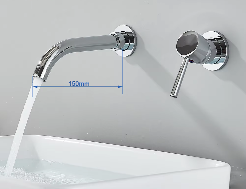 Solid Brass Ceramic-Disc Concealed Wall-Mount Bathroom Faucet