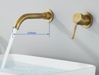 Solid Brass Ceramic-Disc Concealed Wall-Mount Bathroom Faucet