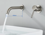 Solid Brass Ceramic-Disc Concealed Wall-Mount Bathroom Faucet