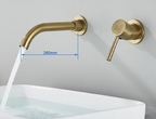 Solid Brass Ceramic-Disc Concealed Wall-Mount Bathroom Faucet