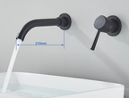 Solid Brass Ceramic-Disc Concealed Wall-Mount Bathroom Faucet