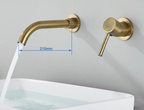 Solid Brass Ceramic-Disc Concealed Wall-Mount Bathroom Faucet