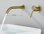 Solid Brass Ceramic-Disc Concealed Wall-Mount Bathroom Faucet