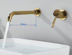 Solid Brass Ceramic-Disc Concealed Wall-Mount Bathroom Faucet