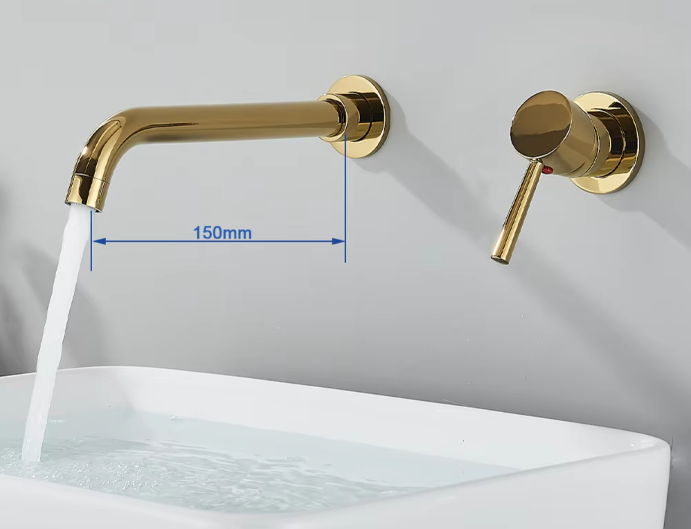 Solid Brass Ceramic-Disc Concealed Wall-Mount Bathroom Faucet