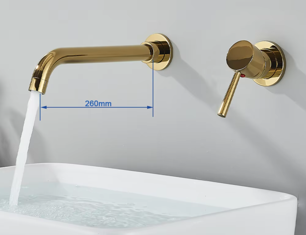 Solid Brass Ceramic-Disc Concealed Wall-Mount Bathroom Faucet