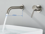 Solid Brass Ceramic-Disc Concealed Wall-Mount Bathroom Faucet