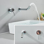 Solid Brass Ceramic-Disc Concealed Wall-Mount Bathroom Faucet