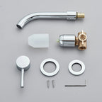 Solid Brass Ceramic-Disc Concealed Wall-Mount Bathroom Faucet