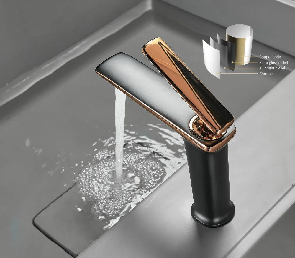 Solid Brass Ceramic-Disc Single-Handle Basin Faucet (Single-Hole Deck Mount)