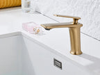 Solid Brass Ceramic-Disc Single-Handle Basin Faucet (Single-Hole Deck Mount)