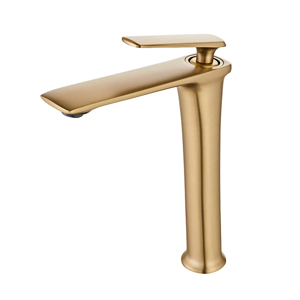Solid Brass Ceramic-Disc Single-Handle Basin Faucet (Single-Hole Deck Mount)