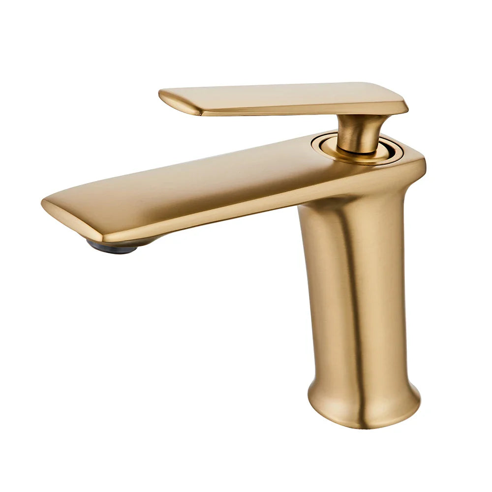 Solid Brass Ceramic-Disc Single-Handle Basin Faucet (Single-Hole Deck Mount)