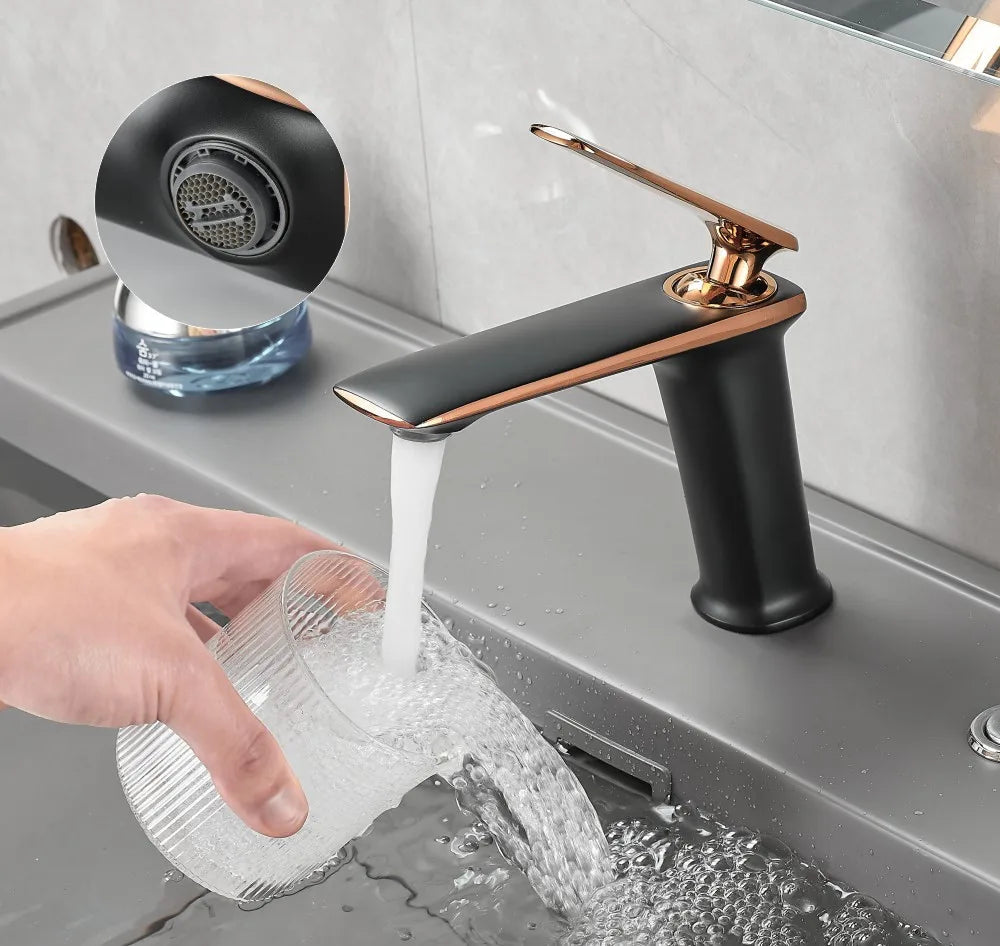 Solid Brass Ceramic-Disc Single-Handle Basin Faucet (Single-Hole Deck Mount)