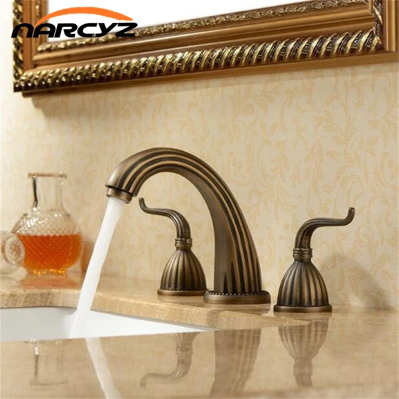 Solid Brass Ceramic Disc Wall-Mount Bathroom Faucet (8-Inch Widespread)