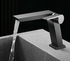 Solid Brass Ceramic Disc Waterfall Bathroom Faucet (Single-Hole Deck Mount)