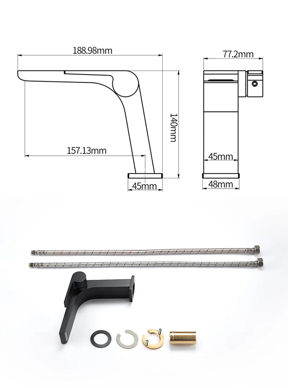 Solid Brass Ceramic Disc Waterfall Bathroom Faucet (Single-Hole Deck Mount)