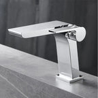 Solid Brass Ceramic Disc Waterfall Bathroom Faucet (Single-Hole Deck Mount)