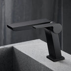 Solid Brass Ceramic Disc Waterfall Bathroom Faucet (Single-Hole Deck Mount)