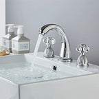 Solid Brass & Ceramic Disc Widespread Bathroom Faucet (8-Inch Deck-Mount)