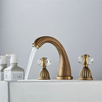 Solid Brass & Ceramic Disc Widespread Bathroom Faucet (8-Inch Deck-Mount)