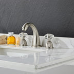 Solid Brass & Ceramic Disc Widespread Bathroom Faucet (8-Inch Deck-Mount)