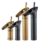 Solid Brass Ceramic Valve Waterfall Basin Faucet (Single-Hole Deck-Mount)