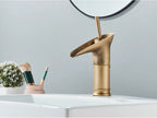 Solid Brass Ceramic Valve Waterfall Basin Faucet (Single-Hole Deck-Mount)